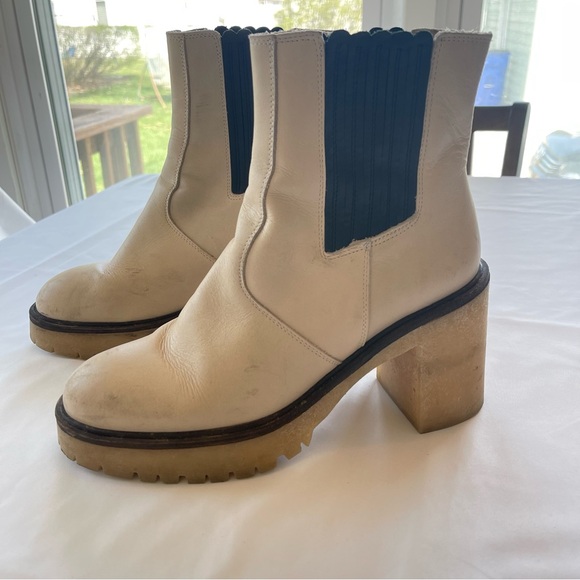 FREE PEOPLE James Chunky Heel Boho CHELSEA Leather Ankle Boots Women’s 41/11 - Picture 8 of 11